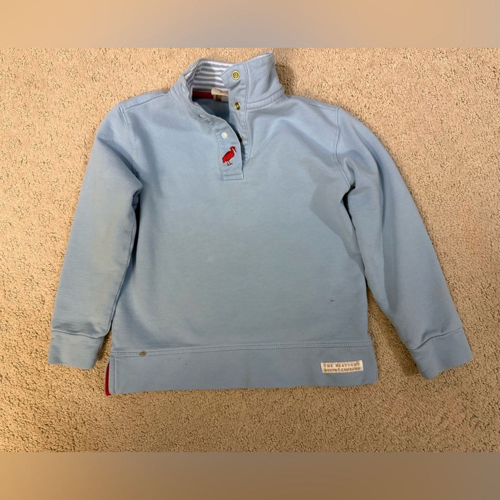 The Beaufort Bonnet Company Sheffield Shirt 3T Blue Pullover Elbow Patch